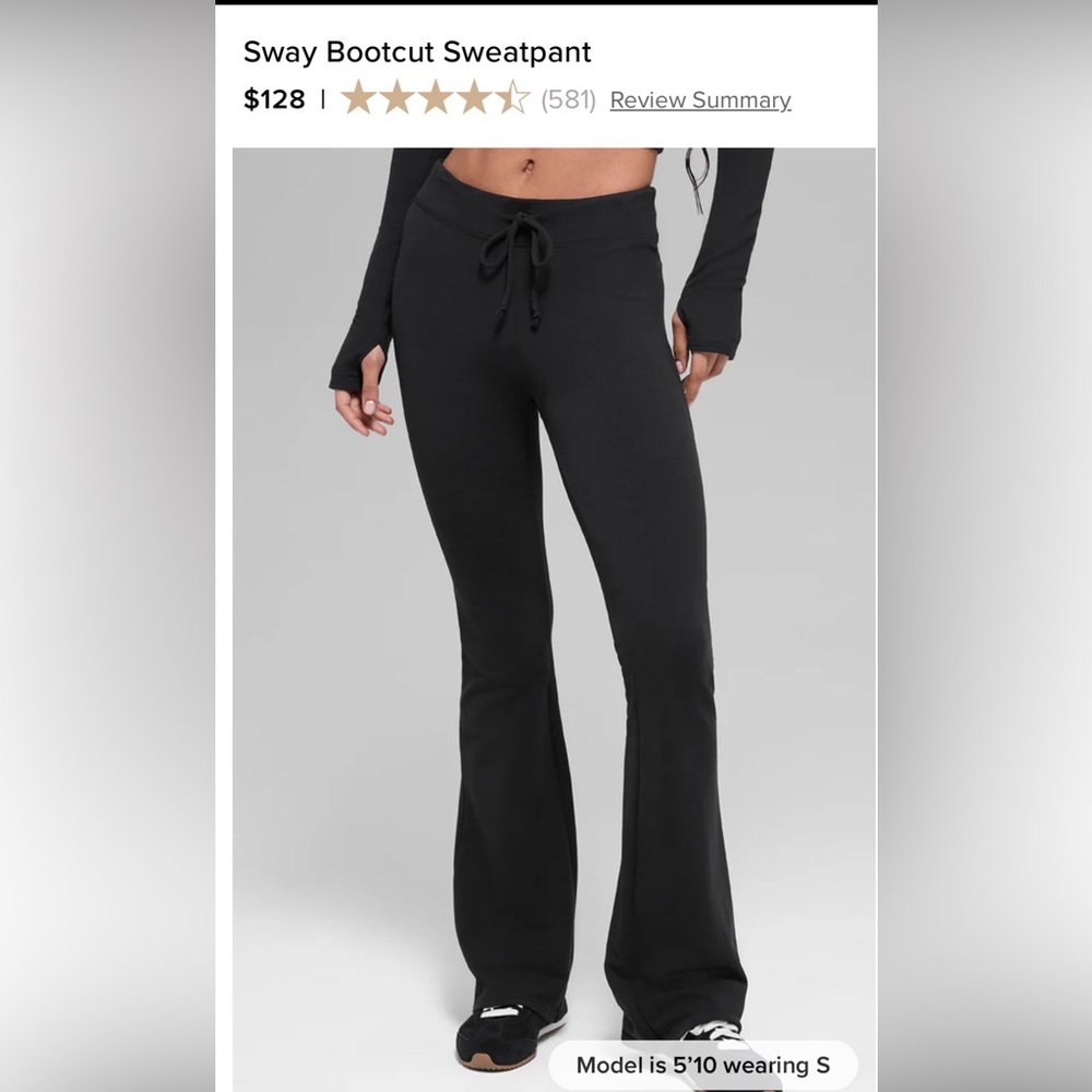 ALO Yoga Black Sway Bootcut Sweatpant